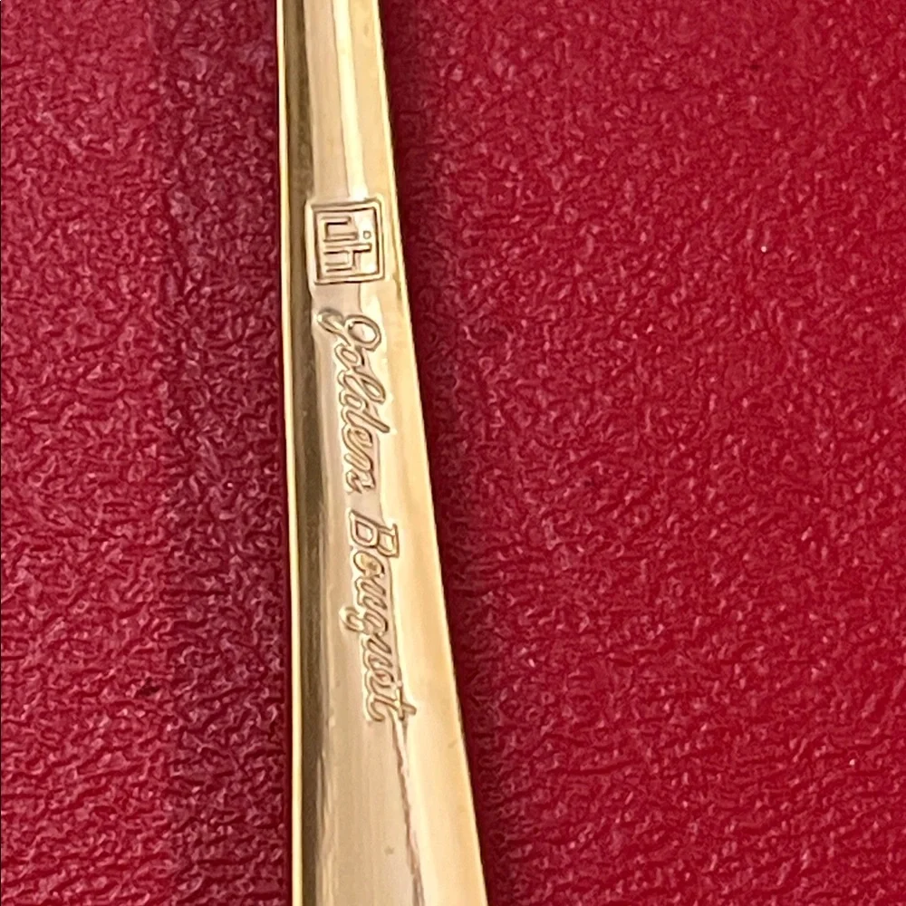 Vintage JH Golden Bouquet Flatware dessert spoons set of 8